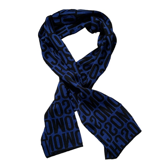 ❤️❤️❤️Moschino wool blend blue/metallic scarf NEW❤️❤️❤️ - Picture 4 of 5